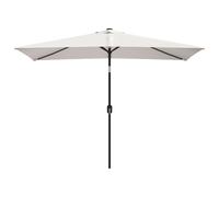 Zeiquah Sombrilla rectangular de 200 x 300 cm, color blanco arena, con protección UV, estructura de acero estable, plegable, función de inclinación, ideal para balcón, terraza, jardín, piscina y toldo