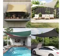 Zeiquah Toldo triangular de 4 x 5 x 5 m, de tela Oxford, protección UV, resistente al agua, para jardín, terraza, balcón, cenador con fijaciones de acero inoxidable, color negro
