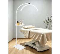 ZEKAHOV Lámpara de pie LED de media luna con bandeja de herramientas para técnicos de pestañas, extensiones de pestañas, esteticistas, cuidado de la piel, arte de uñas, tatuadores, hogar y oficina