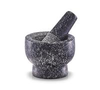 Zeller 24504 - Juego de mortero y pilón, ø9 cm, altura 6,5 cm, color granito antracita