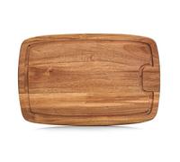 Zeller 25556 - Tabla de Cortar con surco, Acacia Madera 40 x 26 x 1.5 cm, Natural