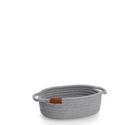 ZELLER PRESENT SCHÖNER LEBEN. PRAKTISCH WOHNEN. Cestas de Almacenamiento, Algodón Poliéster, Gris, ca. 22 x 17 x 8,5 cm