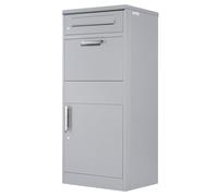 Zelsius Buzón de Correo para Paquetería en Acero Galvanizado con Recubrimiento de Polvo y Elementos de Acero Inoxidable | Color Gris Antracita | con Tope de Retorno Integrado | Montaje al Suelo