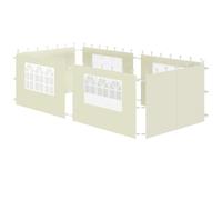 Zelsius Paredes laterales para cenador de 3 x 6 m, 6 piezas, color beige, juego de 4 piezas para cenadores de 3 x 3 m, UV30, pared lateral con ventana, plegable con cierre de