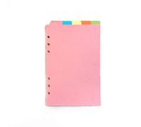 Zelten Divisores de papel y PP para 8.5"/6" A5/A6 6 agujeros cubierta anillo carpeta (Divider Vertical Colored Paper, A5/21cm*15cm/8.5 Inch)