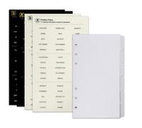 Zelten Separadores de índice de polipropileno con carpeta y 4 hojas de calcomanías para organizador personal (pestaña de polipropileno esmerilado de 6 pliegues, agujero A6/6)