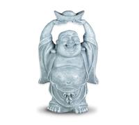 Zen Buda estatuilla Riendo SBR Gris Claro de 8 x 6 x 12 cm