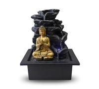 Zen Light Shira - Fuente de Interior, con Bomba e iluminación led, Resina, tamaño único, Negra
