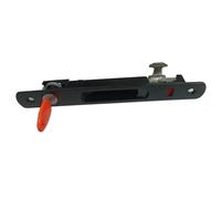 zeng Cerradura puerta corredera, Cierre de Embutir para Ventanas y Puertas Correderas de Aluminio, Cerradura de Gancho para Empotrar, negro,198 x 25 mm