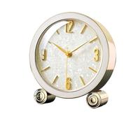 ZengL263NgS Reloj de Escritorio Relojes de Mesa Lujo for Sala Estar, Modernos y silenciosos, decoración Minimalista Retro for el hogar(Blanco)