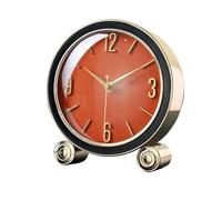 ZengL263NgS Reloj de Escritorio Relojes de Mesa Lujo for Sala Estar, Modernos y silenciosos, decoración Minimalista Retro for el hogar(Orange)