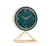 ZengL263NgS Reloj de Escritorio Relojes de Mesa Metal Lujo for Sala Estar, electrónicos, Modernos, silenciosos, Decorativos, a Pilas, diseño Simple(Green)