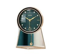 ZengL263NgS Reloj de Escritorio Relojes de Mesa nórdicos diseño Simple, silenciosos y Modernos, for Sala Estar, Escritorio, electrónicos, Metal, for decoración del hogar(Green)