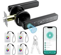 Zengtumy Cerradura de puerta de huellas dactilares, cerraduras de puerta para dormitorios, cerradura de puerta biométrica con huella dactilar/aplicación/contraseña/llave/tarjeta IC, cerradura de