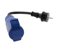 Zenitech - Adaptador Hembra CEE17 a Macho 16A 2P+T - Potencia Máx 3680W - Azul - Resistente a Humedad IP44 - Protección Contra Sobretensiones - Para Tomas Industriales