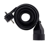 Zenitech - Alargador 16A 2P+T HO5VV-F 3G1.5 Negro 3m con enchufe extraplano