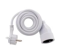 Zenitech - Alargador 3m 16A 2P+T HO5VV-F 3G1.5 Blanco con enchufe extraplano