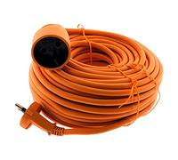 Zenitech - Alargador de Corriente 16A HO5VV-F 2x1,5mm² 3680W / 230V - Ideal para Cortacéspedes y Barbacoas - Resistente a Condiciones Exteriores - Conforme a Normas NF y CE - Naranja - Longitud 25m