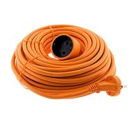 Zenitech - Alargador de Corriente 16A HO5VV-F 2x1,5mm² 3680W / 230V - Ideal para Cortacéspedes y Barbacoas - Resistente a Condiciones Exteriores - Conforme a Normas NF y CE - Naranja - Longitud 20m