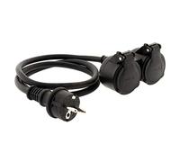 Zenitech - Alargador de doble cabezal para obra HO7RN-F 16A 3G1.5mm² Negro 1m