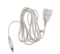 Zenitech - Alargador Doméstico 6A HO3VVH2F 2x0,75mm² - Cable Eléctrico con Enchufe 2P 6A - Potencia Máxima 1380W - Uso Interior - Conforme a la Norma NF - Blanco - Longitud 3m