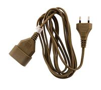 Zenitech - Alargador Eléctrico 6A HO3VVH2-F 2 x 0.75 mm² - Dorado - Longitud 2 m - Enchufe Sin Tierra con Seguridad Infantil - Conforme Normas NF - Ideal para Uso Interior Seguro