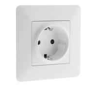 Zenitech, base de empotrar Schuko blanca de 16A, Artezo, diseño elegante y discreto, compatible con 2P+T para mayor seguridad, ideal para instalaciones eléctricas fiables, integración armoniosa