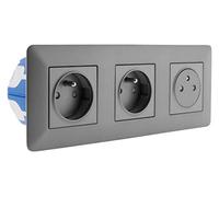 Zenitech - Base de empotrar triple 2P+T 16A entregada con caja de empotrar Titanio - Artezo