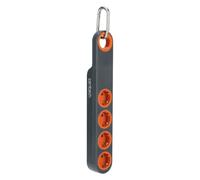 Zenitech Base múltiple 4 tomas Schuko 16A + luz integrada Gris/Naranja Klipo
