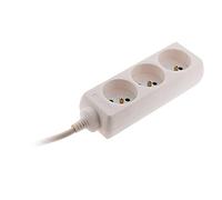 Zenitech - Bloque de 3 enchufes con enchufe extraplano blanco 1m