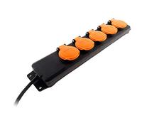 Zenitech - Bloque estanco IP44 5 tomas 16A 2P+T con solapas - Cable HO5RRF 3G1 1,5m
