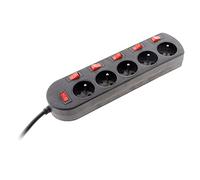 Zenitech - Bloque SONO 5 tomas 16A 2P+T + 6 interruptores con indicador luminoso 3m