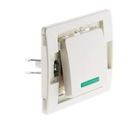 Zenitech - Botón Pulsador con Luz 10A - Policarbonato - Compatible con Línea Venus, Instalación con Tornillos y Garras - Bornes Automáticos, Certificado NF y CE - Potencia 2300W/230V - Blanco