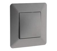 Zenitech - Botón Pulsador - Titanium - Diseño Moderno, Acabado Mate, Bornes Automáticos, Placa Clipable Ajustes Precisos - Compatibilidad Caja de Empotrar - Interior Contemporáneo