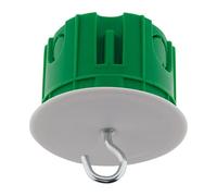 Zenitech - Caja de Empotrar para Luminarias de Techo - Modelo con Gancho - Material Resistente al Fuego 850° - Carga Máx 25kg, Seguridad/Estabilidad - Ø67mm x Prof. 50mm - Perforación Ø67mm - Verde