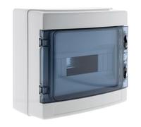 Zenitech - Caja impermeable IP65 8 módulos viene con accesorios | Seguridad infantil, riel DIN 35 mm, viene con riel DIN, bloque de terminales y accesorios, puerta transparente, caja vacía