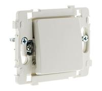 Zenitech - Clarys Botón Pulsador Bornes Automáticos Desnudo - Blanco - Fijaciones a Garras y Tornillos - Facilidad de Clipado - Instalación Antes de Pintar - Compatible con Cajas Estándar