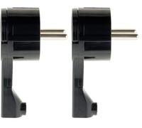 Zenitech - Enchufe Macho 16A Extraplano con Anillo de Extracción - Conforme a la Norma NF - Ideal para Espacios Reducidos - Negro - Instalación Segura y Práctica (Paquete de 2)