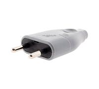 Zenitech - Enchufe Macho 2P 6A - PVC - Compatible con Cable H03VVH2-F 2x0,75 mm², Potencia Máxima 1380W a 230V - Uso Doméstico, Pequeños Electrodomésticos - 6x2x4 cm - Gris