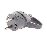 Zenitech - Enchufe Macho con Anillo + Espiga - 16A 2P+T - Gris - Compatible con Normas NF - Dimensiones 4 x 6 x 8 cm - Ideal para Conexiones Seguras - Uso Doméstico - Enchufe Eléctrico para Conectar
