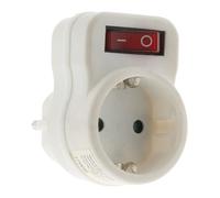Zenitech - Enchufe Schuko 16A con Interruptor - Plástico - Compatible con Aparatos de Alto Consumo, 2300W, Conexión Estable, Gestión de Energía Práctica - Blanco