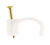 Zenitech - Ganchos de Fijación Ø14 mm - Lote de 100 - Blanco - Fijación Rápida con Clavos para Hormigón - Para Cables/Tubos Sólidos - Certificado CE - Duradero