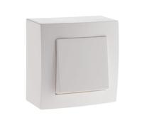 Zenitech - Interruptor Completo Conmutador 10A en Superficie - Plástico - Gama Presto, Motor Enchufable, Cableado Simplificado - Ideal para Instalación Interior - Blanco RAL9003