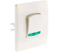 Zenitech - Interruptor Conmutador con Piloto - Borne Auto Tornillo + Garras - Blanco - Listo para Instalar - Compatible con Cajas de Empotrar Estándar - Fácil Clipado de Frontal - Cableado Rápido