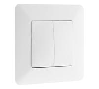 Zenitech - Interruptor Conmutador Doble 10A Artezo - Blanco - Equipamiento Empotrado Listo para Instalar - Facilidad de Cableado - Frente Ajustable para Superficie Irregular - Placa 86 x 86 mm