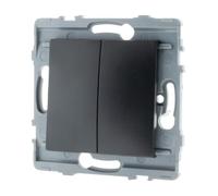 Zenitech - Interruptor empotrable 10A - para componer - metal negro cepillado - Gama Kouro