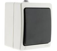 Zenitech - Interruptor Vaivén 10A IP54 Aquae - Negro - Interruptor Impermeable para Uso Exterior - Conexión Rápida con Borne Automático - Ideal para Jardines y Terrazas - Control en Dos Puntos