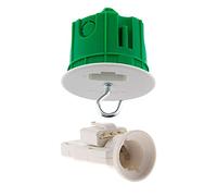 Zenitech - Kit DCL Punto de Centro para Paredes Macizas Ø67 mm - Verde - Incluye Enchufe, Portalámparas E27 y Gancho NF - Ideal para Instalación de Iluminación Mural - Kit Completo para Luminarias