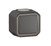 Zenitech Legrand Plexo - Pulsador individual impermeable de 10 A para montaje en superficie, color antracita