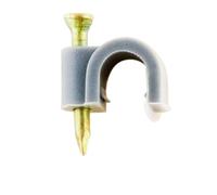 Zenitech - Lote de 100 Ganchos de Fijación Ø6mm - Compatibilidad con Cables/Conductos/Hilos Planos, Clavo para Hormigón, Superficies Sólidas, Larga Duración - Gris